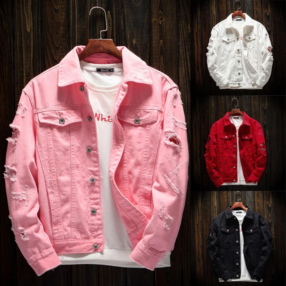 2020 ABD Louis Vuitton Denim Jacket Men Ripped Holes Supre Mens Pink Jean  Kanye West Jackets New Washed Mens Denim Coat Clothes From Tripimxuopr,  $70.1